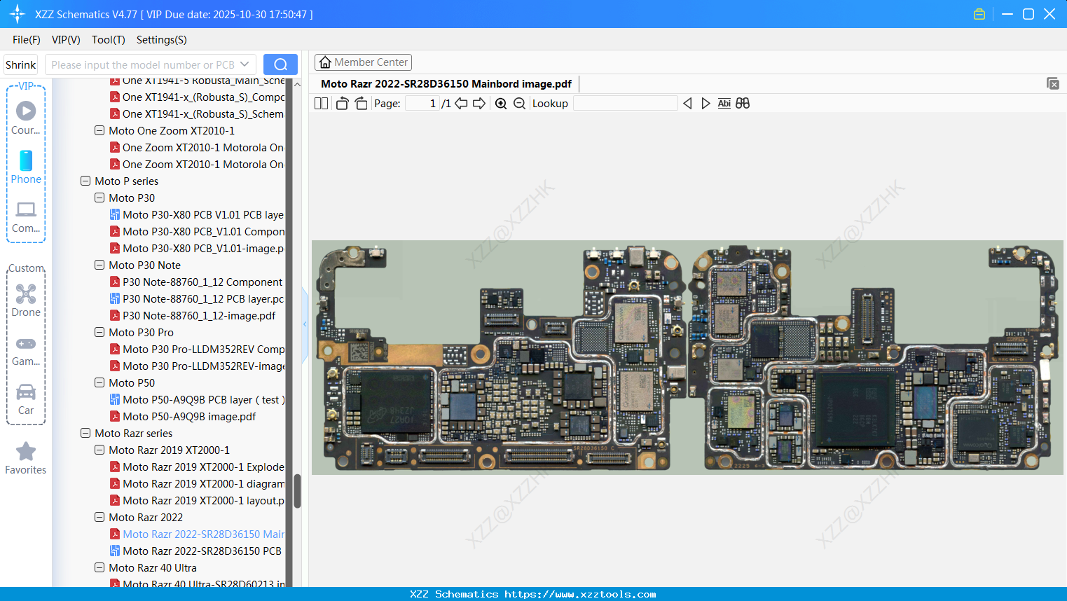 Motorola Moto Razr 2022-SR28D36150 Mainbord Image